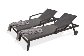 Paris Garden Bains De Soleil Et Chaises Longues Lot De 2 Bains De Soleil En Toile Plastifiée Et Aluminium Blanc 7 Paris Garden Bains De Soleil Et Chaises Longues Lot De 2 Bains De Soleil En Toile Plastifiée Et Aluminium Blanc – Image 5