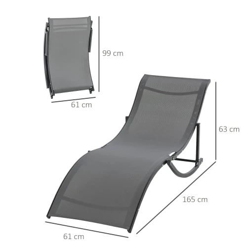 Outsunny Bains De Soleil Et Chaises Longues Lot De 2 Bains De Soleil Pliables Design Contemporain Anthracite 5 Outsunny Bains De Soleil Et Chaises Longues Lot De 2 Bains De Soleil Pliables Design Contemporain Anthracite – Image 3