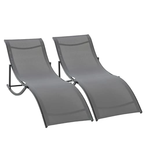 Outsunny Bains De Soleil Et Chaises Longues Lot De 2 Bains De Soleil Pliables Design Contemporain Anthracite 6 Outsunny Bains De Soleil Et Chaises Longues Lot De 2 Bains De Soleil Pliables Design Contemporain Anthracite – Image 4