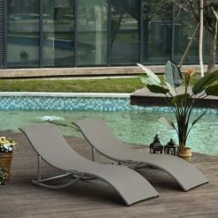 Outsunny Bains De Soleil Et Chaises Longues Lot De 2 Bains De Soleil Pliables Design Contemporain Gris Clair -Fauteuils de jardin Soldes Boutique lot de 2 bains de soleil pliables design contemporain gris clair 1