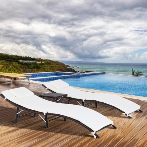 Outsunny Bains De Soleil Et Chaises Longues Lot De 2 Bains De Soleil Pliables Matelas Table Basse Résine Chocolat 4 Outsunny Bains De Soleil Et Chaises Longues Lot De 2 Bains De Soleil Pliables Matelas Table Basse Résine Chocolat – Image 2