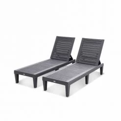 Alice's Garden Bains De Soleil Et Chaises Longues Lot De 2 Bains De Soleil Transats Multi Positions En Plastique -Fauteuils de jardin Soldes Boutique lot de 2 bains de soleil transats multi positions en plastique 3