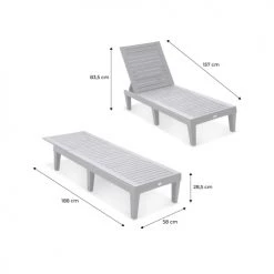 Alice's Garden Bains De Soleil Et Chaises Longues Lot De 2 Bains De Soleil Transats Multi Positions En Plastique -Fauteuils de jardin Soldes Boutique lot de 2 bains de soleil transats multi positions en plastique 4