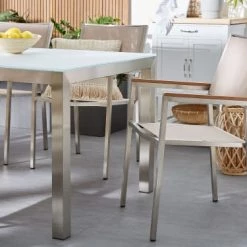 Beliani Chaises De Jardin Lot De 2 Chaises Beiges -Fauteuils de jardin Soldes Boutique lot de 2 chaises beiges 1