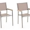 Beliani Chaises De Jardin Lot De 2 Chaises Beiges -Fauteuils de jardin Soldes Boutique lot de 2 chaises beiges