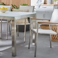 Beliani Chaises De Jardin Lot De 2 Chaises Blanches -Fauteuils de jardin Soldes Boutique lot de 2 chaises blanches 1