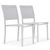 Oviala Lot De 2 Chaises De Jardin Aluminium Et Textilène Blanc -Fauteuils de jardin Soldes Boutique lot de 2 chaises de jardin aluminium et textilene blanc