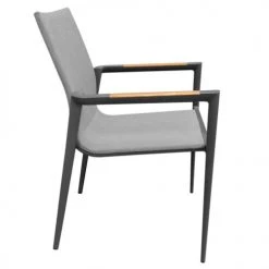 Meubletmoi Lot De 2 Chaises De Jardin Avec Accoudoirs En Teck Et Textilène -Fauteuils de jardin Soldes Boutique lot de 2 chaises de jardin avec accoudoirs en teck et textilene 3