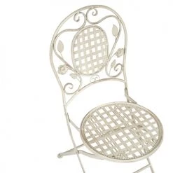 Beliani Lot De 2 Chaises De Jardin Blanc Cassé -Fauteuils de jardin Soldes Boutique lot de 2 chaises de jardin blanc casse 5