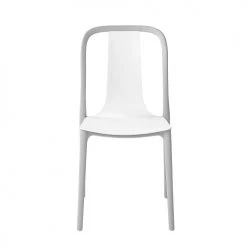 Beliani Lot De 2 Chaises De Jardin Blanc Et Gris Clair -Fauteuils de jardin Soldes Boutique lot de 2 chaises de jardin blanc et gris clair 3