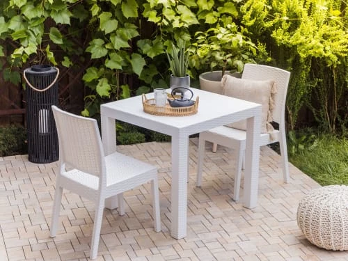 Beliani Lot De 2 Chaises De Jardin Blanches 4 Beliani Lot De 2 Chaises De Jardin Blanches – Image 2