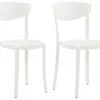 Beliani Lot De 2 Chaises De Jardin Blanches -Fauteuils de jardin Soldes Boutique lot de 2 chaises de jardin blanches 6