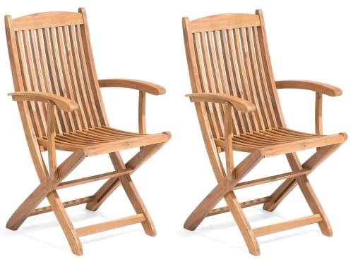 Beliani Lot De 2 Chaises De Jardin Bois Clair 3 Beliani Lot De 2 Chaises De Jardin Bois Clair