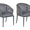 Beliani Lot De 2 Chaises De Jardin De Couleur Grise -Fauteuils de jardin Soldes Boutique lot de 2 chaises de jardin de couleur grise