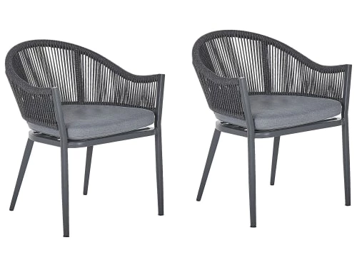 Beliani Lot De 2 Chaises De Jardin De Couleur Grise 3 Beliani Lot De 2 Chaises De Jardin De Couleur Grise