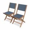 Alice's Garden Lot De 2 Chaises De Jardin En Bois Anthracite -Fauteuils de jardin Soldes Boutique lot de 2 chaises de jardin en bois anthracite