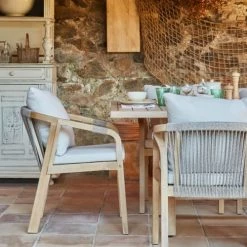 Kerama Lot De 2 Chaises De Jardin En Bois D'acacia Et En Corde Tressée -Fauteuils de jardin Soldes Boutique lot de 2 chaises de jardin en bois d acacia et en corde tressee 2