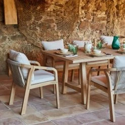 Kerama Lot De 2 Chaises De Jardin En Bois D'acacia Et En Corde Tressée -Fauteuils de jardin Soldes Boutique lot de 2 chaises de jardin en bois d acacia et en corde tressee 4