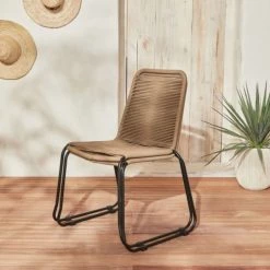 Alice's Garden Lot De 2 Chaises De Jardin En Corde Beige -Fauteuils de jardin Soldes Boutique lot de 2 chaises de jardin en corde beige 2