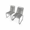 Alice's Garden Lot De 2 Chaises De Jardin En Corde Gris Clair