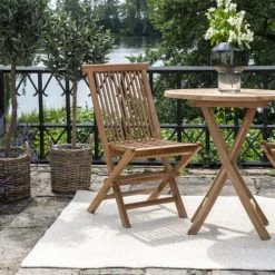 House Nordic Lot De 2 Chaises De Jardin En Teck Bois Clair -Fauteuils de jardin Soldes Boutique lot de 2 chaises de jardin en teck bois clair 1