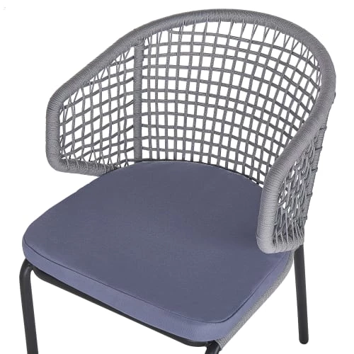 Beliani Lot De 2 Chaises De Jardin Grises 8 Beliani Lot De 2 Chaises De Jardin Grises – Image 6