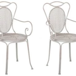 Beliani Lot De 2 Chaises De Jardin Grises