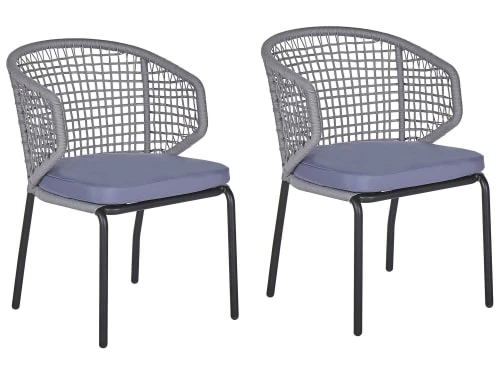 Beliani Lot De 2 Chaises De Jardin Grises 3 Beliani Lot De 2 Chaises De Jardin Grises