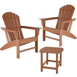 Tectake Fauteuils De Jardin Lot De 2 Chaises De Jardin JANIS Avec Table KAMALA Marron