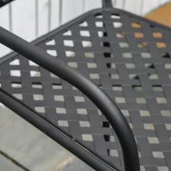 Outsunny Lot De 2 Chaises De Jardin Métal Style Fer Forgé Mosaïque Noir -Fauteuils de jardin Soldes Boutique lot de 2 chaises de jardin metal style fer forge mosaique noir 3