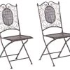 Beliani Lot De 2 Chaises De Jardin Noires -Fauteuils de jardin Soldes Boutique lot de 2 chaises de jardin noires