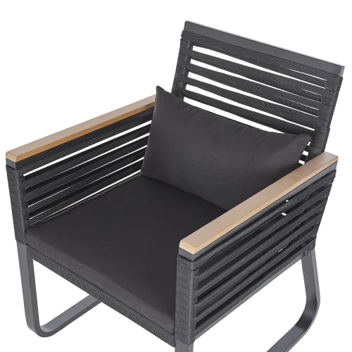 Beliani Lot De 2 Chaises De Jardin Noires 8 Beliani Lot De 2 Chaises De Jardin Noires – Image 6