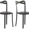 Beliani Lot De 2 Chaises De Jardin Noires -Fauteuils de jardin Soldes Boutique lot de 2 chaises de jardin noires 12