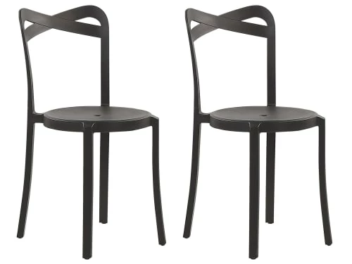 Beliani Lot De 2 Chaises De Jardin Noires 3 Beliani Lot De 2 Chaises De Jardin Noires