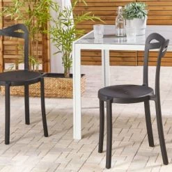 Beliani Lot De 2 Chaises De Jardin Noires 9 Beliani Lot De 2 Chaises De Jardin Noires -Fauteuils de jardin Soldes Boutique lot de 2 chaises de jardin noires 13