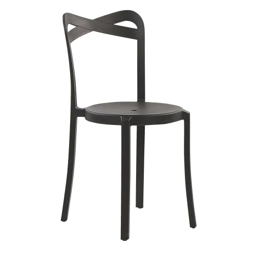 Beliani Lot De 2 Chaises De Jardin Noires 5 Beliani Lot De 2 Chaises De Jardin Noires – Image 3