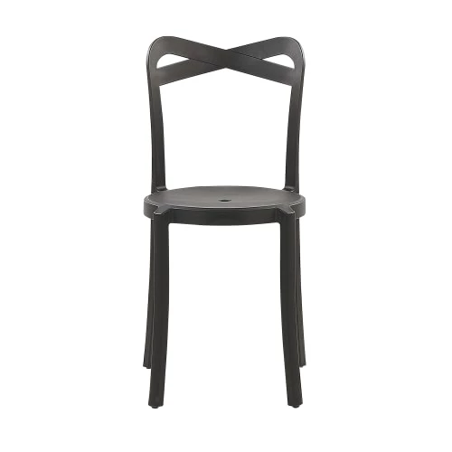 Beliani Lot De 2 Chaises De Jardin Noires 6 Beliani Lot De 2 Chaises De Jardin Noires – Image 4
