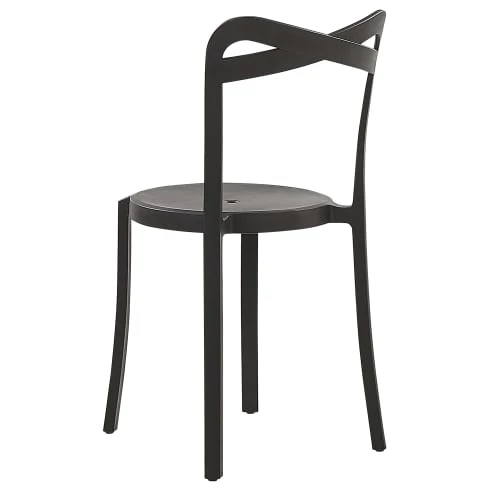Beliani Lot De 2 Chaises De Jardin Noires 7 Beliani Lot De 2 Chaises De Jardin Noires – Image 5