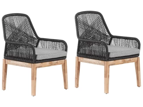 Beliani Lot De 2 Chaises De Jardin Noires 3 Beliani Lot De 2 Chaises De Jardin Noires