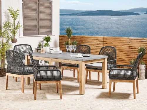 Beliani Lot De 2 Chaises De Jardin Noires 4 Beliani Lot De 2 Chaises De Jardin Noires – Image 2