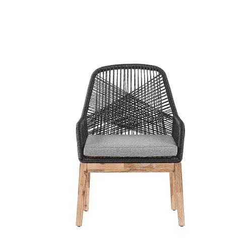 Beliani Lot De 2 Chaises De Jardin Noires 5 Beliani Lot De 2 Chaises De Jardin Noires – Image 3