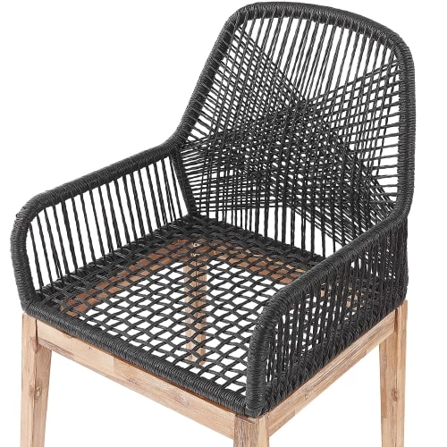 Beliani Lot De 2 Chaises De Jardin Noires 8 Beliani Lot De 2 Chaises De Jardin Noires – Image 6
