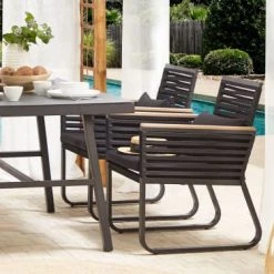 Beliani Lot De 2 Chaises De Jardin Noires 9 Beliani Lot De 2 Chaises De Jardin Noires -Fauteuils de jardin Soldes Boutique lot de 2 chaises de jardin noires 7