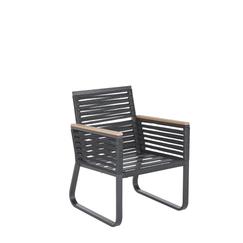 Beliani Lot De 2 Chaises De Jardin Noires 5 Beliani Lot De 2 Chaises De Jardin Noires – Image 3