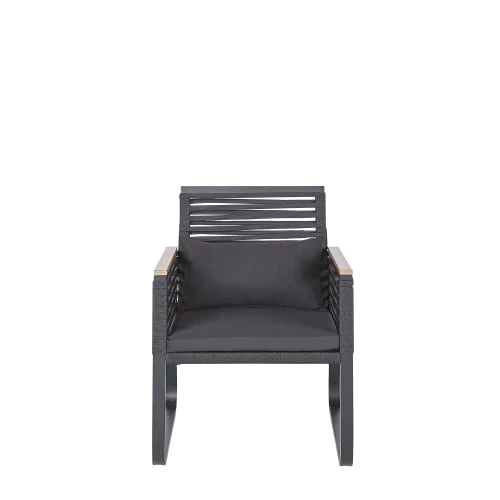 Beliani Lot De 2 Chaises De Jardin Noires 6 Beliani Lot De 2 Chaises De Jardin Noires – Image 4