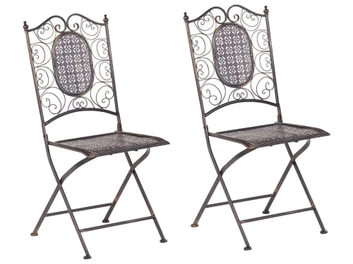 Beliani Lot De 2 Chaises De Jardin Noires 3 Beliani Lot De 2 Chaises De Jardin Noires