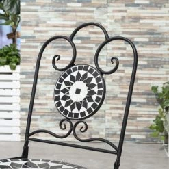 Outsunny Lot De 2 Chaises De Jardin Pliables Style Fer Forgé Mosaïque Céramique 13 Outsunny Lot De 2 Chaises De Jardin Pliables Style Fer Forgé Mosaïque Céramique -Fauteuils de jardin Soldes Boutique lot de 2 chaises de jardin pliables style fer forge mosaique ceramique 5