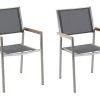 Beliani Chaises De Jardin Lot De 2 Chaises Grises -Fauteuils de jardin Soldes Boutique lot de 2 chaises grises