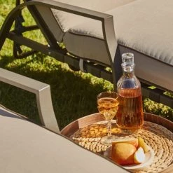 Kerama Bains De Soleil Et Chaises Longues Lot De 2 Chaises Longues En Aluminium Brun Et Coussin Beige -Fauteuils de jardin Soldes Boutique lot de 2 chaises longues en aluminium brun et coussin beige 2