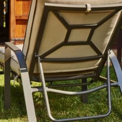 Kerama Bains De Soleil Et Chaises Longues Lot De 2 Chaises Longues En Aluminium Brun Et Coussin Beige -Fauteuils de jardin Soldes Boutique lot de 2 chaises longues en aluminium brun et coussin beige 4